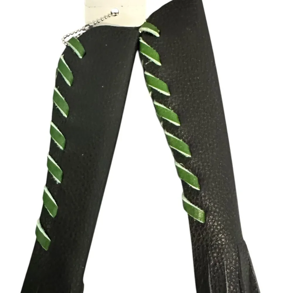 Motorcycle Brake Cable Covers with Skull Beads‎ Black Green Accent Custom Bike